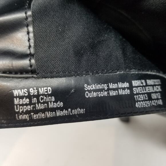 Simply Vera Vera Wang Svellie Black Leather Heeled Platform Boots Size 9.5 - Picture 9 of 14